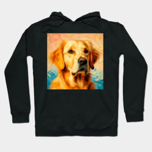 Furry Best Friend - Golden Retriever in Van Gogh Style, Labrador Retriever Doggo Hoodie